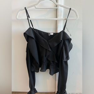 Size 6 H&M black long sleeve with tank top straps